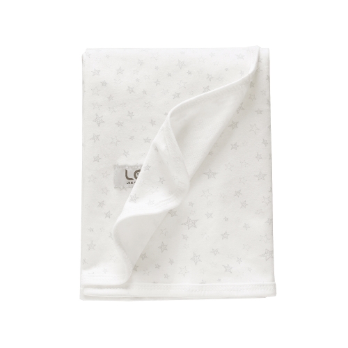 Babydecken, Wickel aus 100% Bio-Baumwolle, Geschenkverpackung, 30 x 40 cm (grauer Stern)