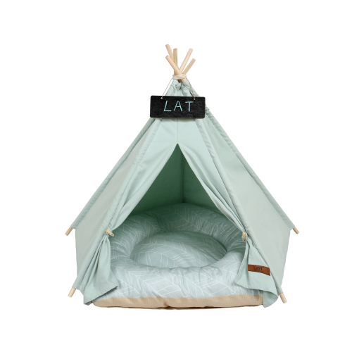LAT Haustierbett Zelt, Haustier Tipi Hund Spielhaus Zelt, abnehmbar und waschbar, süßes Bett Zelt für Katze Hund Haustier